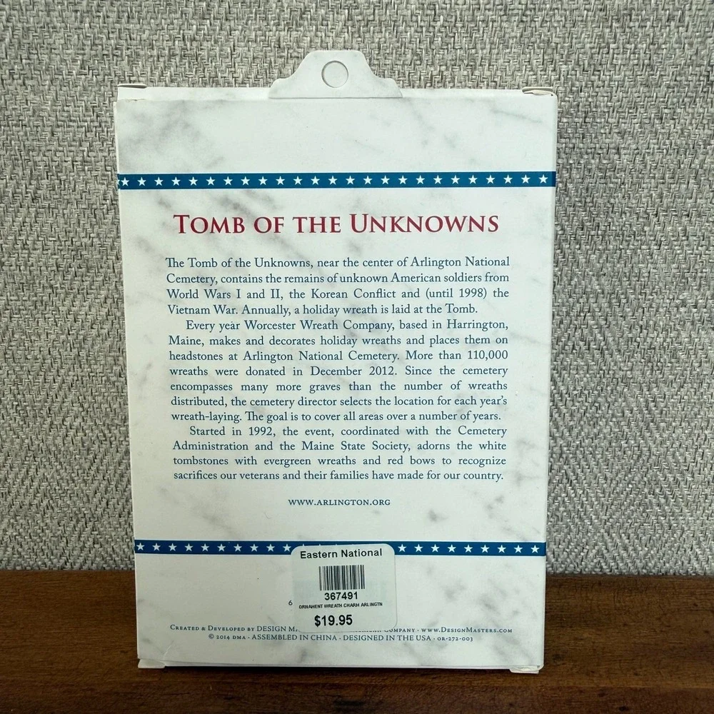 Tomb of the Unknowns Arlington Cemetery Military US Army Veteran Wreath Ornament